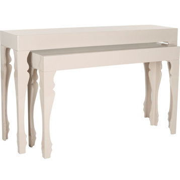 Beth Lacquer Console (Set of 2) - Taupe