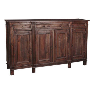 Sunset Trading Cottage Farmhouse Wood Sideboard in Raftwood Brown