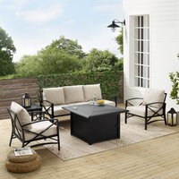 Kaplan 5-Piece Outdoor Sofa Set With Fire Table, Oil Rubbed Bronze ...