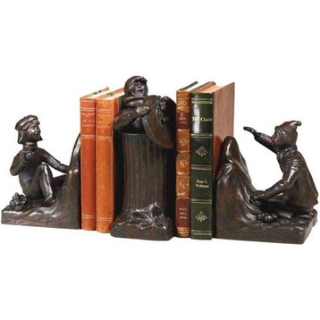 Bookends Snowball Fight Kids Children by Mantik 3-Piece Hand Crafted