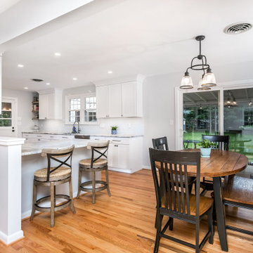 Fantasy Brown Marble White Kitchen Remodel