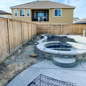 Custom horizontal wood work: trellises, AC screen and doggy swing gate -construc