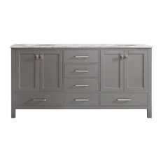 Gela Single Vanity, Gray, 72", Without Mirror
