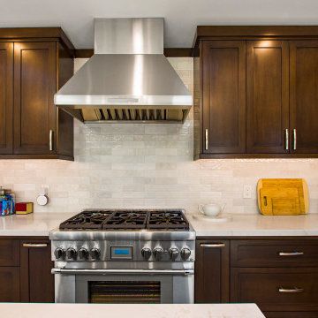 Irvine Kitchen Remodel with Custom Maple Cabinets & Professional Range