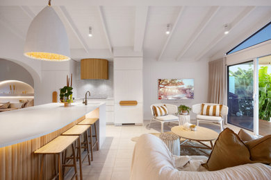 Mediterranean family room in Sunshine Coast.