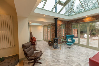 Contemporary conservatory in West Midlands.
