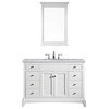 Eviva Elite Stamford 42" White Bathroom Vanity, Double Ogee Edge White Carrara