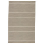 Jaipur Living - Jaipur Living Cape Cod Handmade Striped Gray/ White Area Rug 5'X8' - Classic with a bold stripe, this coastal gray and white flatweave area rug lends traditional charm to any space. This casual layer offers reversible use for easy care and timeless durability.