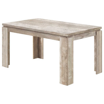 HomeRoots 35.5" x 59" x 30.5" Taupe Reclaimed Wood Look Dining Table