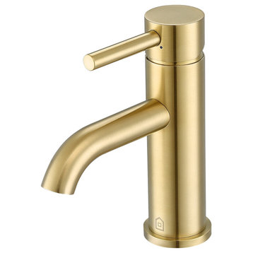 Valencia Single Handle 1-Hole Bathroom Faucet in Brushed Champagne Gold