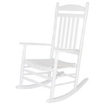 Shine Company - Rhode Island Porch Rocker, White - Sit and savor the sounds of nature with the Rhode Porch Rocking Chair. Constructed of hardwood, this handcrafted wooden rocker has a smooth sanded finish and rust resistant hardware. Outfitted with armrests and a high slatted back, the Rhode Porch Rocking Chair is the perfect way to unwind from your day.