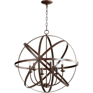 Quorum Celeste 6-Light Sphere Chandelier, Oiled Bronze