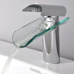 Single Handle Waterfall Glass Bathroom Sink Faucet (T0814) - Bathroom Sink Faucets