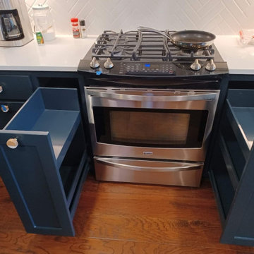 Custom Dual Spice & Cooking Oil Base Pull-Out Cabinets