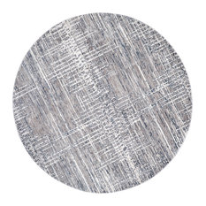 Feizy 3853FGRY Kyra Machine Made Gray / Ivory Area Rug - 5'-6" X 5'-6"