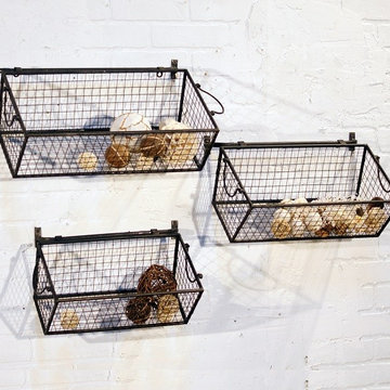 Wire Wall Baskets, Set of 3