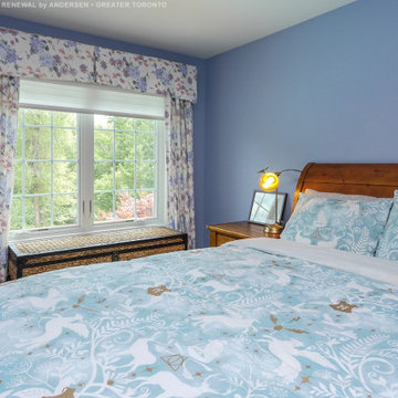 New Casement Windows in Pretty Bedroom - Renewal by Andersen Greater Toronto, On