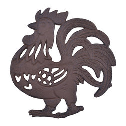 Import Wholesales - Decorative Cast Iron Trivet, Rooster, 7.75" Wide - Trivets