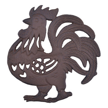 Rustic Chicken Rooster Farmhouse Kitchen TRIVET Hot Plate Decor Faux Wood 