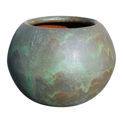 Mexican Glazed Bowl Moss - Outdoor Pots And Planters