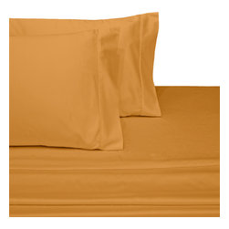 Royal Tradition - 22" Deep Pocket 4PC 1000 TC Solid Sheet Set, Gold, King - Sheet And Pillowcase Sets