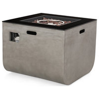 Gwen Outdoor Modern 30-Inch Square Fire Pit
