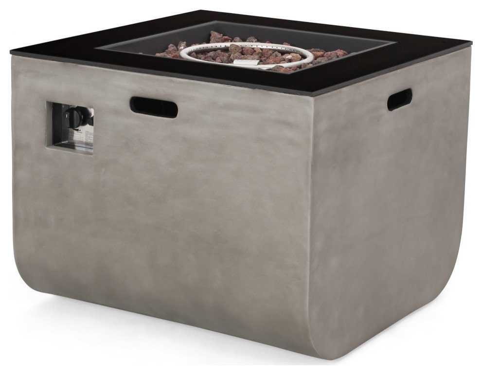Gwen Outdoor Modern 30-Inch Square Fire Pit