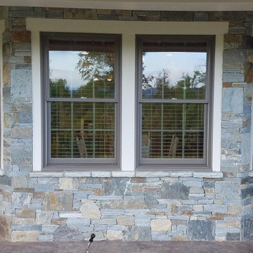 Bayside with Augusta Real Thin Stone Veneer Covered Patio