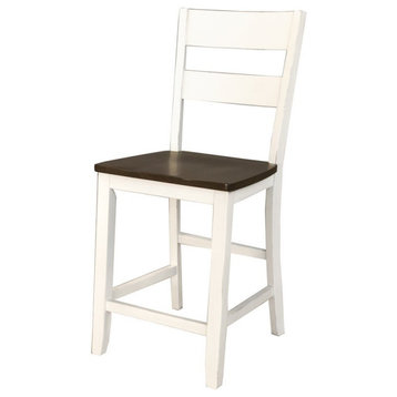 A-America Mariposa 24" Ladderback Counter Stool in Cocoa and Chalk (Set of 2)
