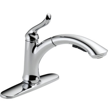 Delta Linden Single Handle Pull-Out Kitchen Faucet, Chrome, 4353-DST