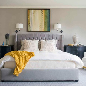 Serene & Color-Infused Waban Victorian: Master Bedroom