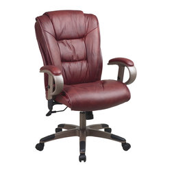 Burgundy Leather Executive Office Chair - Office Chairs
