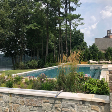 Galena, MD - Lunar Quartz Finish Pool With Extended Bench & Tanning Ledge