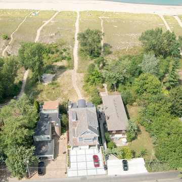 Lake Michigan Beach Home Aerial