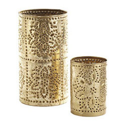 Iron Spanish Hurricanes - Gold - Set of 2 - New - Candleholders