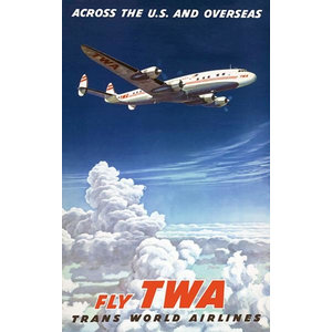 TWA Jets Airline 8.5" X 11"  Travel Poster LONDON 