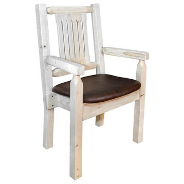 Montana Woodworks Homestead Hand-Crafted Wood Captain's Chair in Natural