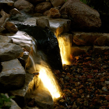 Omaha paver patio/pondless waterfall