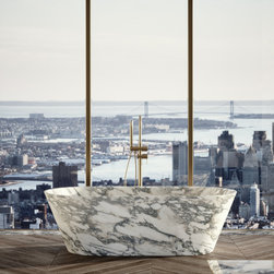 Arabescato Marble Muse Freestanding Stone Bath 1700mm - Baths