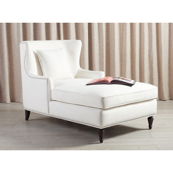 Safavieh Jamie Upholstered Chaise Lounge Ivory