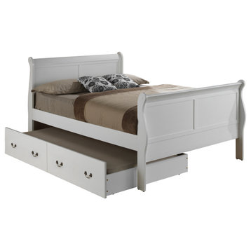 Full Trundle Bed, White