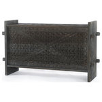 Four Hands - Columbus Trunk Console,Dark Totem - Reclaimed woods retain their deep totem tone for a global-rich look. Inspired by authentic Indian antiques, intricate hand carving delivers a modern air via fresh geometric patterns. Versatile, conversation-starting storage piece suits any room in the house.