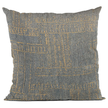 Plutus Blue Lux Abstract Luxury Throw Pillow, 20"x26"