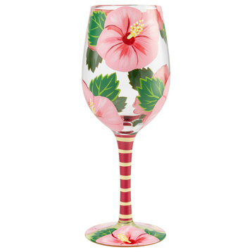 "Hibiscus Dreams" Wine Glass by Lolita