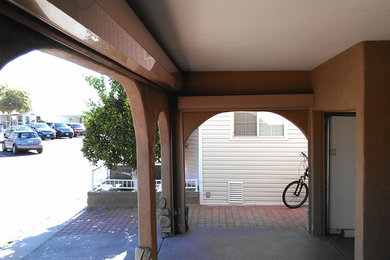 Inspiration for a transitional exterior home remodel in Phoenix