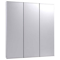 Tri-View Series Medicine Cabinet, 30"x36", Bright Annealed Stainless Steel Trim