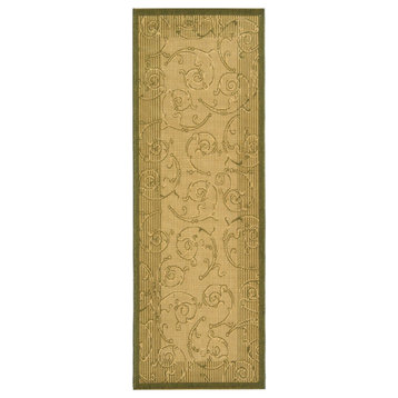 Safavieh Courtyard Cy2665-1E01 Natural, Olive Area Rug, 7'x7' Square