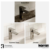 Karran KBF420 1-Hole 1-Handle Basin Faucet With Pop-up Drain, Stainless Steel