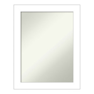 Wedge White Non-Beveled Wall Mirror - Transitional - Wall Mirrors