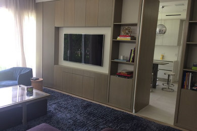 Trendy family room photo in Miami